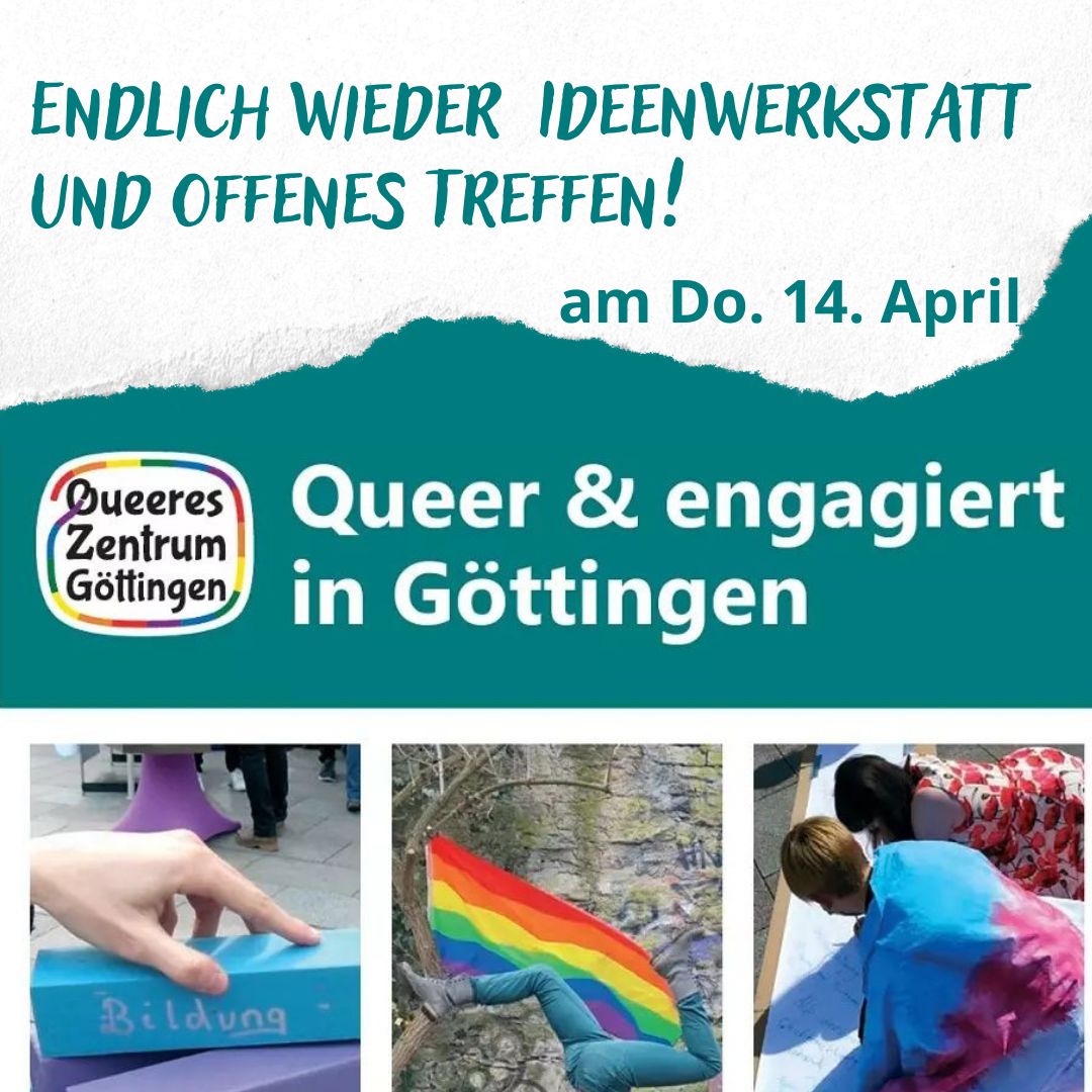 You are currently viewing Endlich wieder: Am 14. April sind Ideenwerkstatt und offenes Treffen für alle im Queeren Zentrum