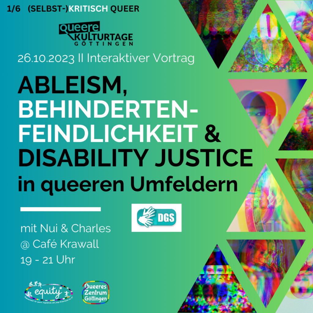 Workshop zu Ableismus, Behindertenfeindlichkeit und Disability Justice