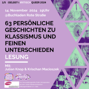 Read more about the article 63 persönliche Geschichten zu Klassismus und feinen Unterschieden